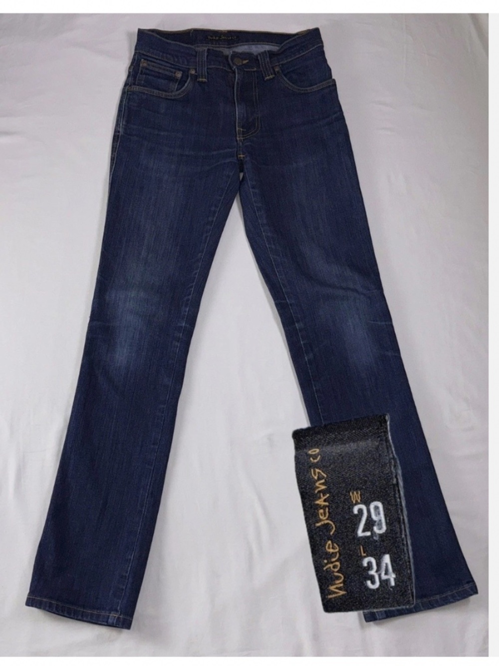 Nudie Jeans 29x34 Slim Jim Organic Cotton Dark stretchLow Rise Made In Italy EUC